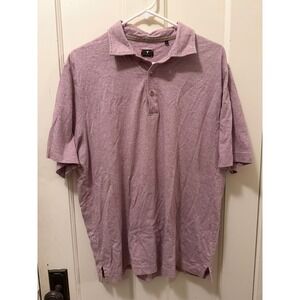 Left Coast Tee Mens XL Pink Heathered Short Sleeve Polo Shirt Jersey Knit Casual